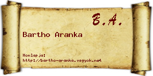 Bartho Aranka névjegykártya